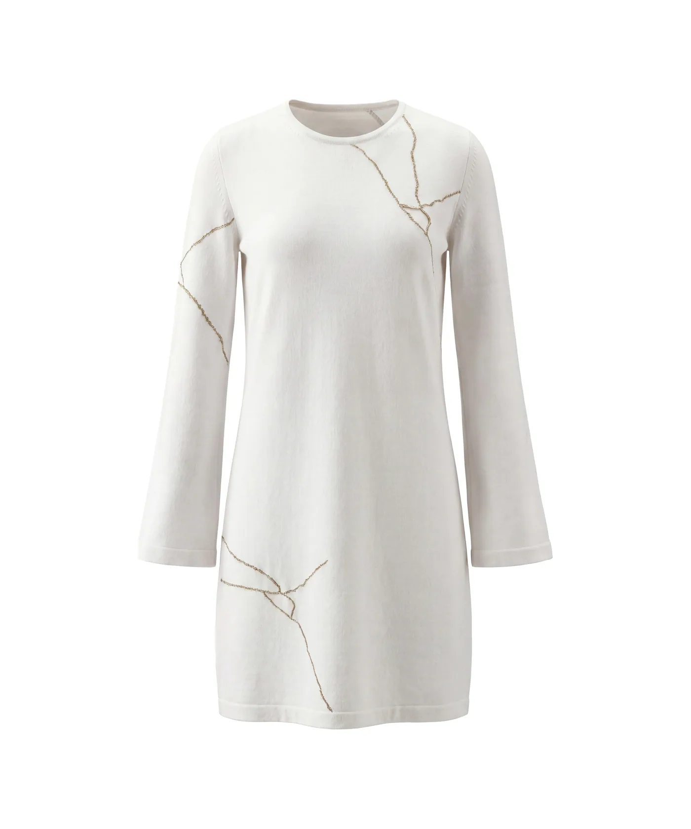 Long-Sleeve Dress, Cream