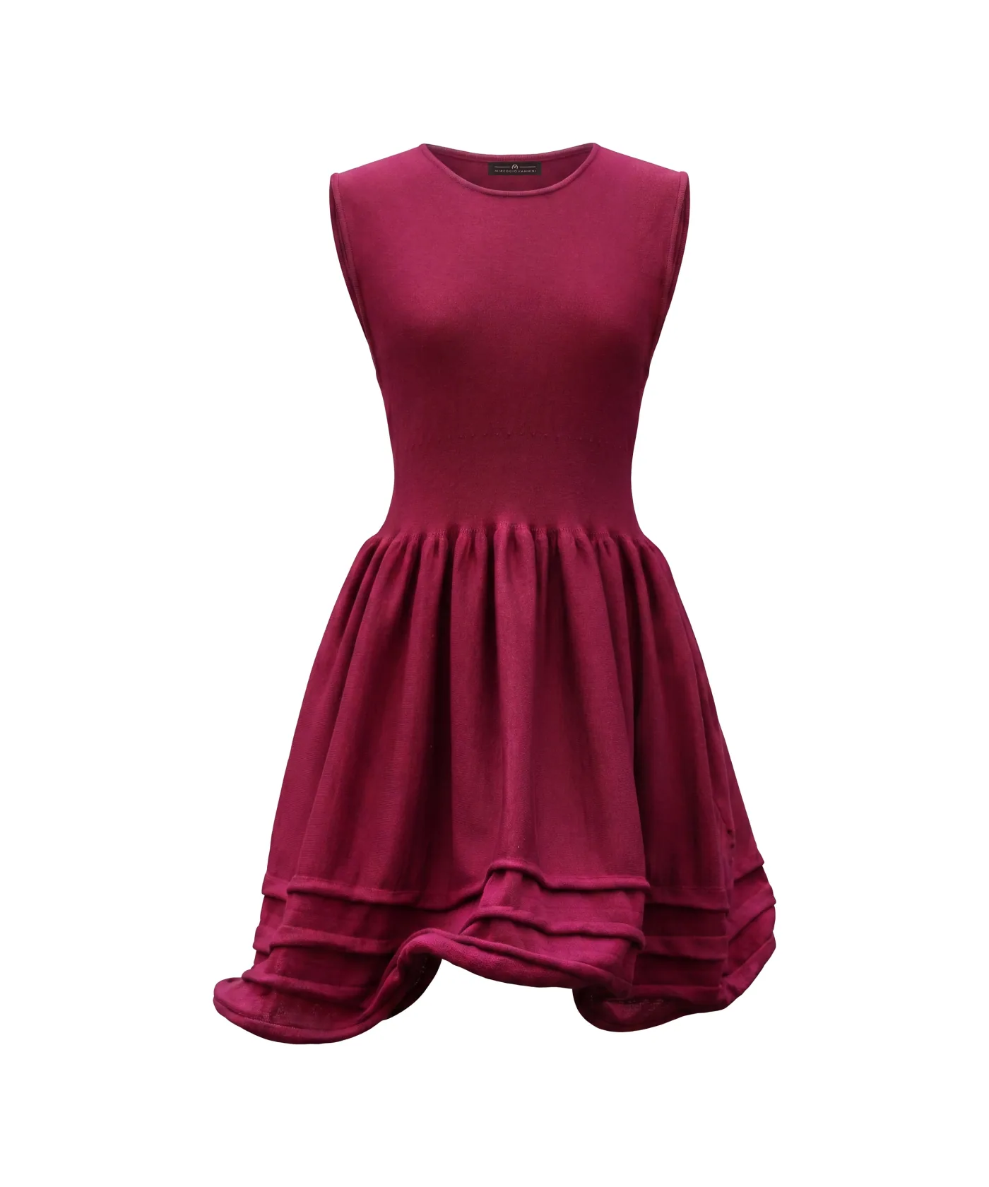 Pleated Dress, Burgundy